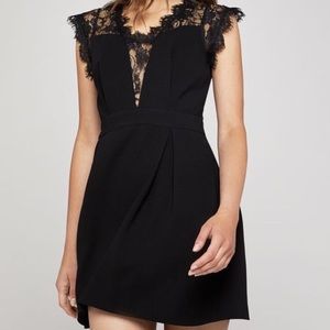 BCBG Lace-back Pleated Black dress Size 0